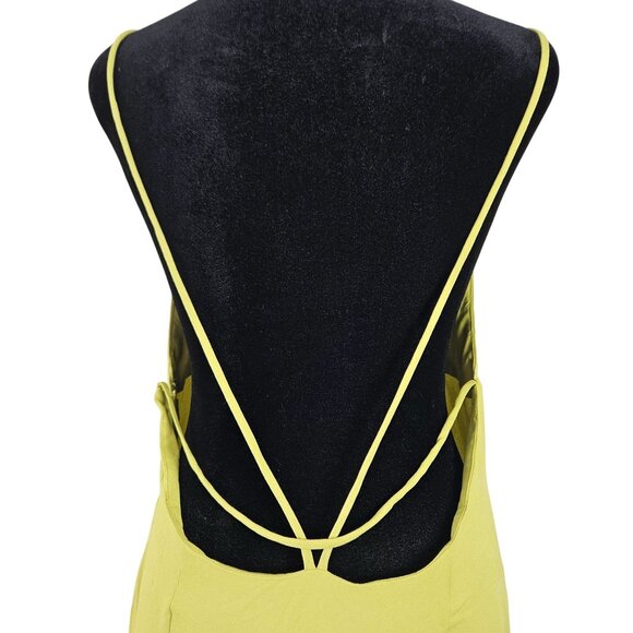 Womens Strappy Lime Green Maxi Dress Size 14 Boho Cut-Out Front & Open Back - Picture 7 of 12